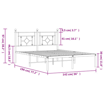 Giroletto con Testiera in Metallo Nero 135x190 cm - homemem39