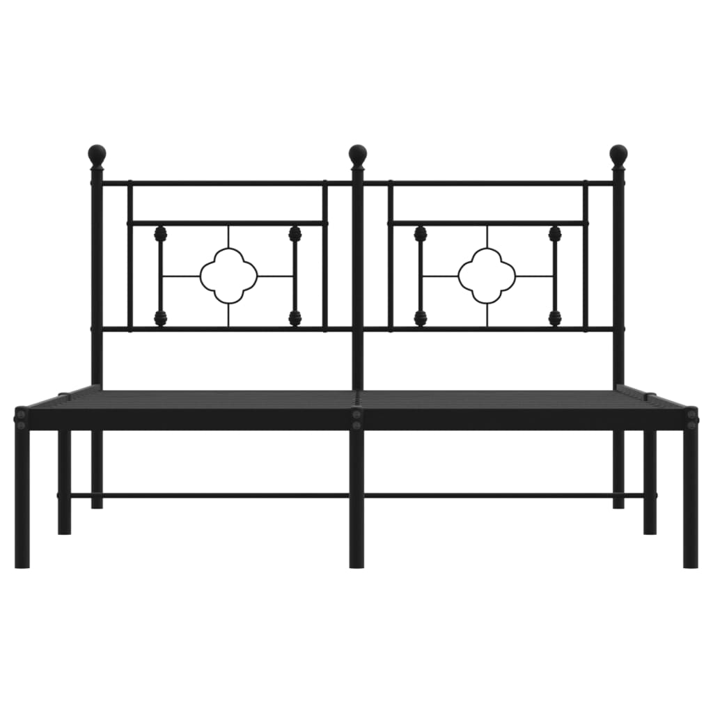 Giroletto con Testiera in Metallo Nero 140x190 cm - homemem39