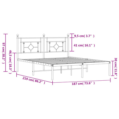 Giroletto con Testiera in Metallo Nero 183x213 cm - homemem39