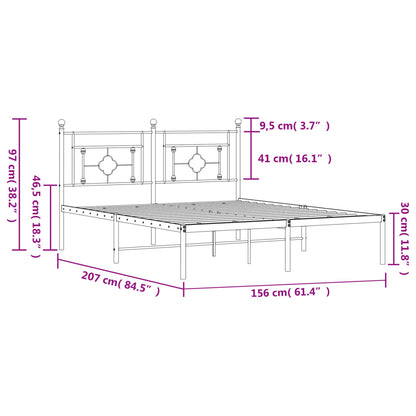 Giroletto con Testiera Metallo Bianco 150x200 cm - homemem39