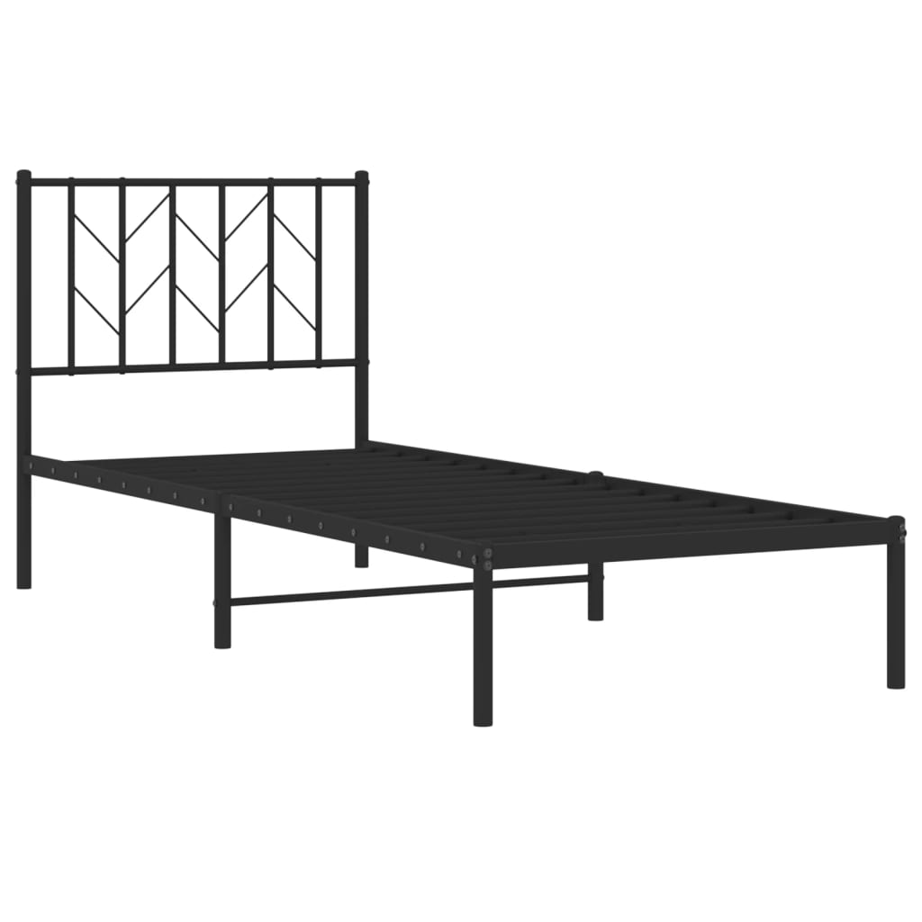 Giroletto con Testiera in Metallo Nero 80x200 cm - homemem39