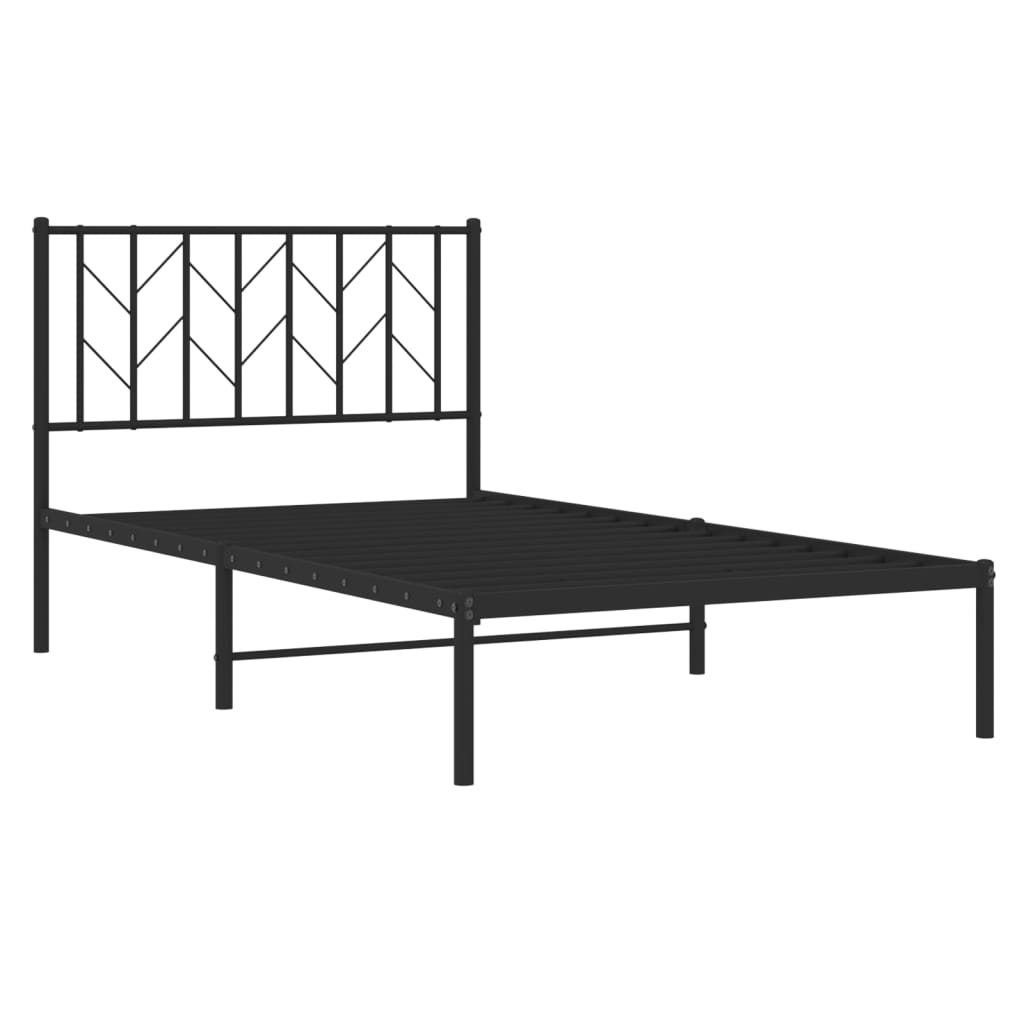 Giroletto con Testiera in Metallo Nero 100x190 cm - homemem39