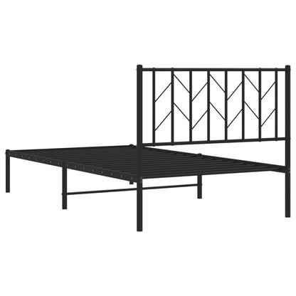 Giroletto con Testiera in Metallo Nero 100x190 cm - homemem39