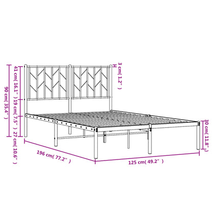 Giroletto con Testiera in Metallo Nero 120x190 cm - homemem39