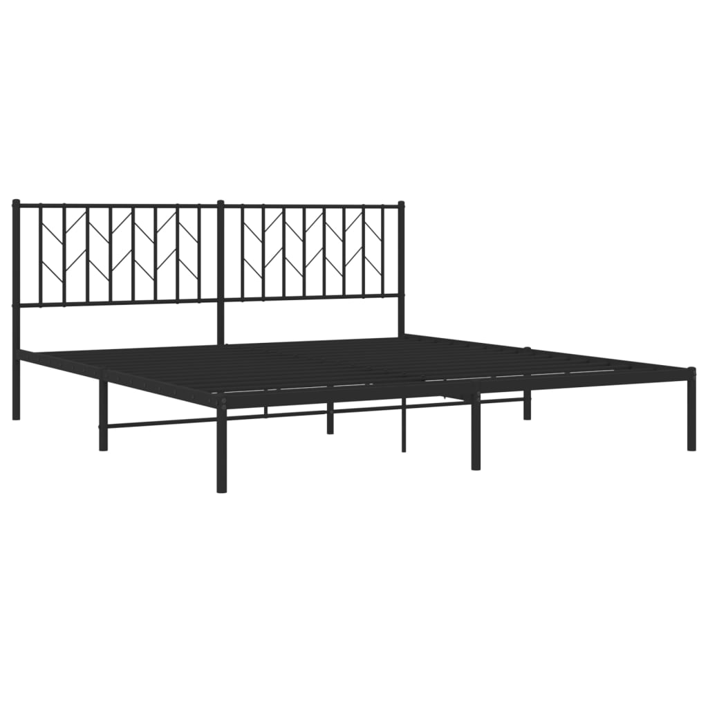 Giroletto con Testiera in Metallo Nero 183x213 cm - homemem39