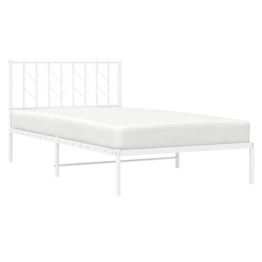 Giroletto con Testiera Metallo Bianco 107x203 cm - homemem39