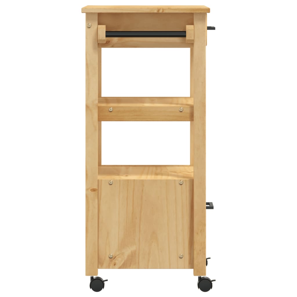 Carrello da Cucina MONZA 48x40x90 cm in Legno Massello di Pino - homemem39