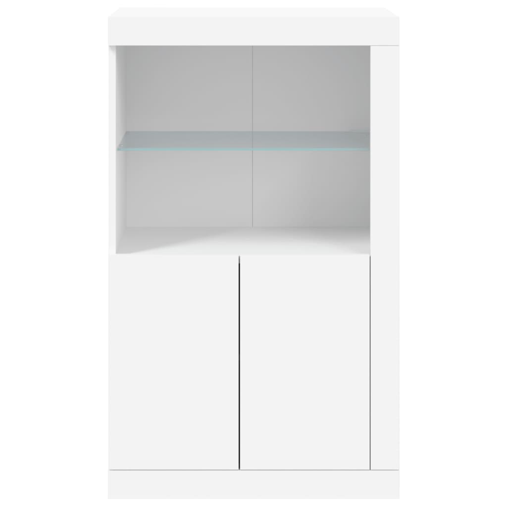 Armadietto con Luci LED Bianco in Legno Multistrato - homemem39