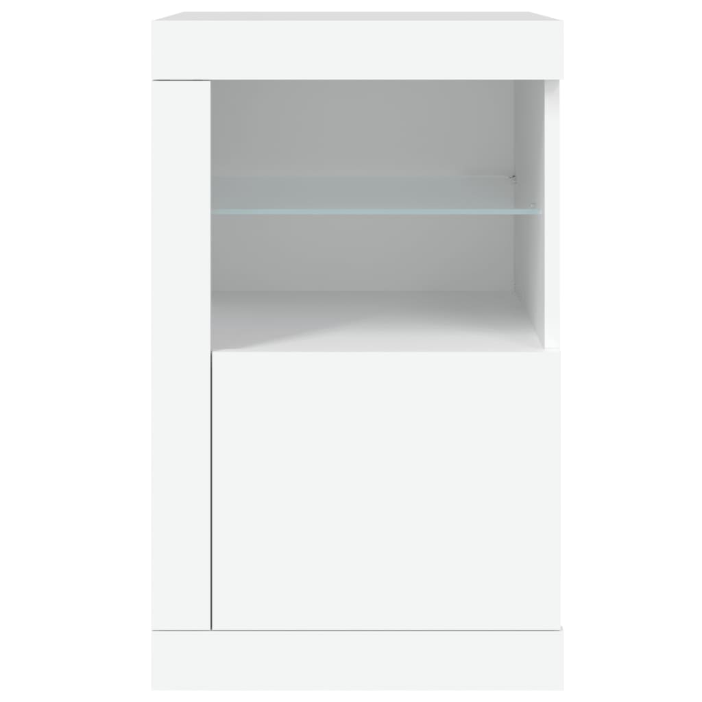 Armadietto con Luci LED Bianco in Legno Multistrato - homemem39