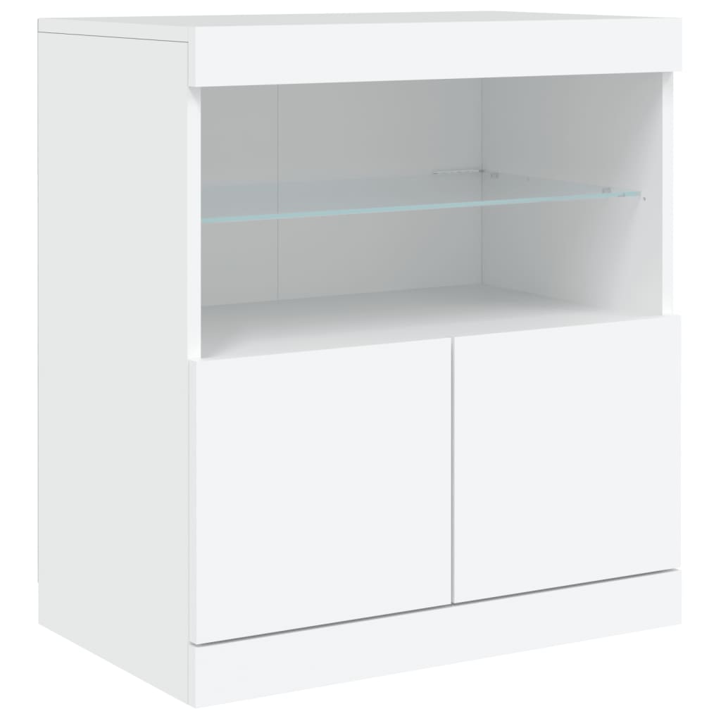 Credenza con Luci LED Bianca 60x37x67 cm - homemem39