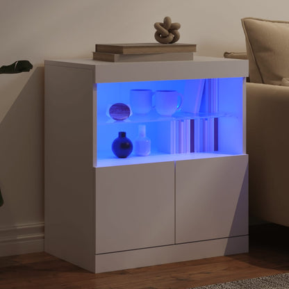 Credenza con Luci LED Bianca 60x37x67 cm - homemem39