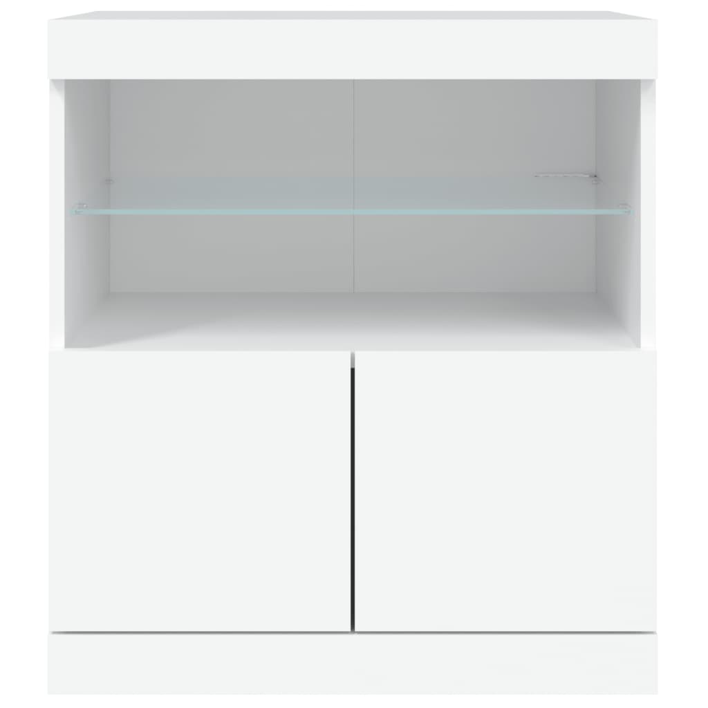 Credenza con Luci LED Bianca 60x37x67 cm - homemem39