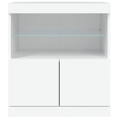 Credenza con Luci LED Bianca 60x37x67 cm - homemem39