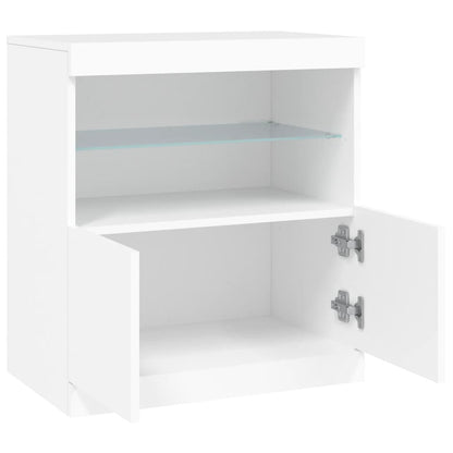 Credenza con Luci LED Bianca 60x37x67 cm - homemem39