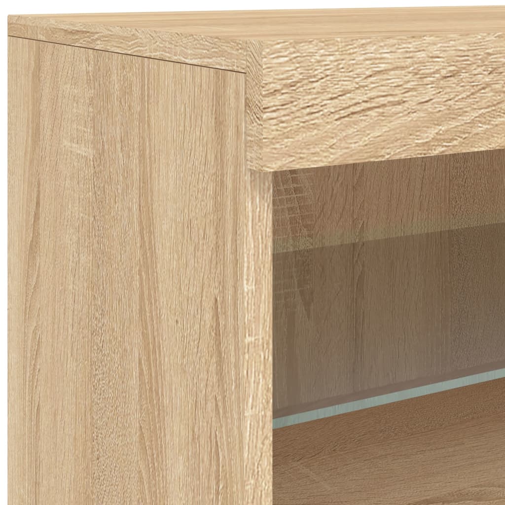 Credenza con Luci LED Rovere Sonoma 60x37x67 cm - homemem39