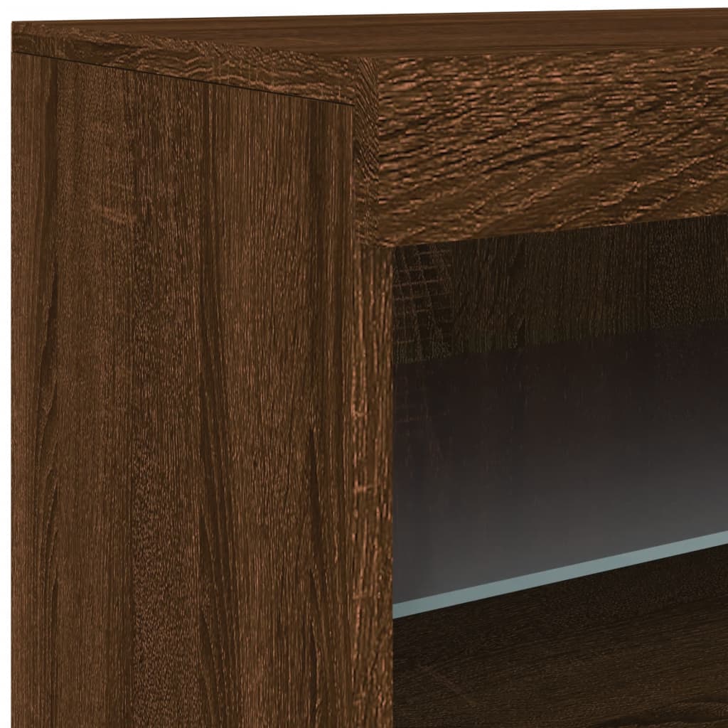 Credenza con Luci LED Rovere Marrone 60x37x67 cm - homemem39