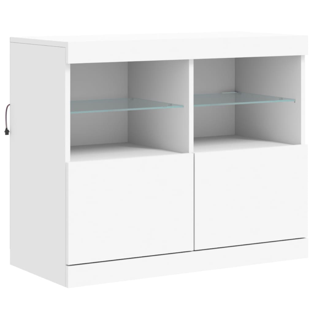 Credenza con Luci LED Bianca 81x37x67 cm - homemem39