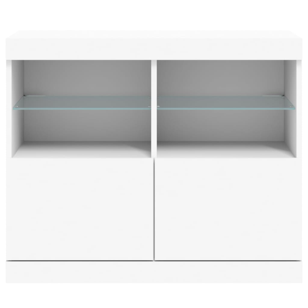 Credenza con Luci LED Bianca 81x37x67 cm - homemem39