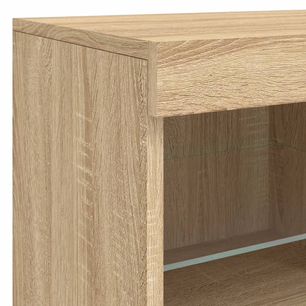 Credenza con Luci LED Rovere Sonoma 81x37x67 cm - homemem39