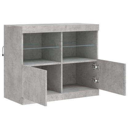 Credenza con Luci LED Grigio Cemento 81x37x67 cm - homemem39