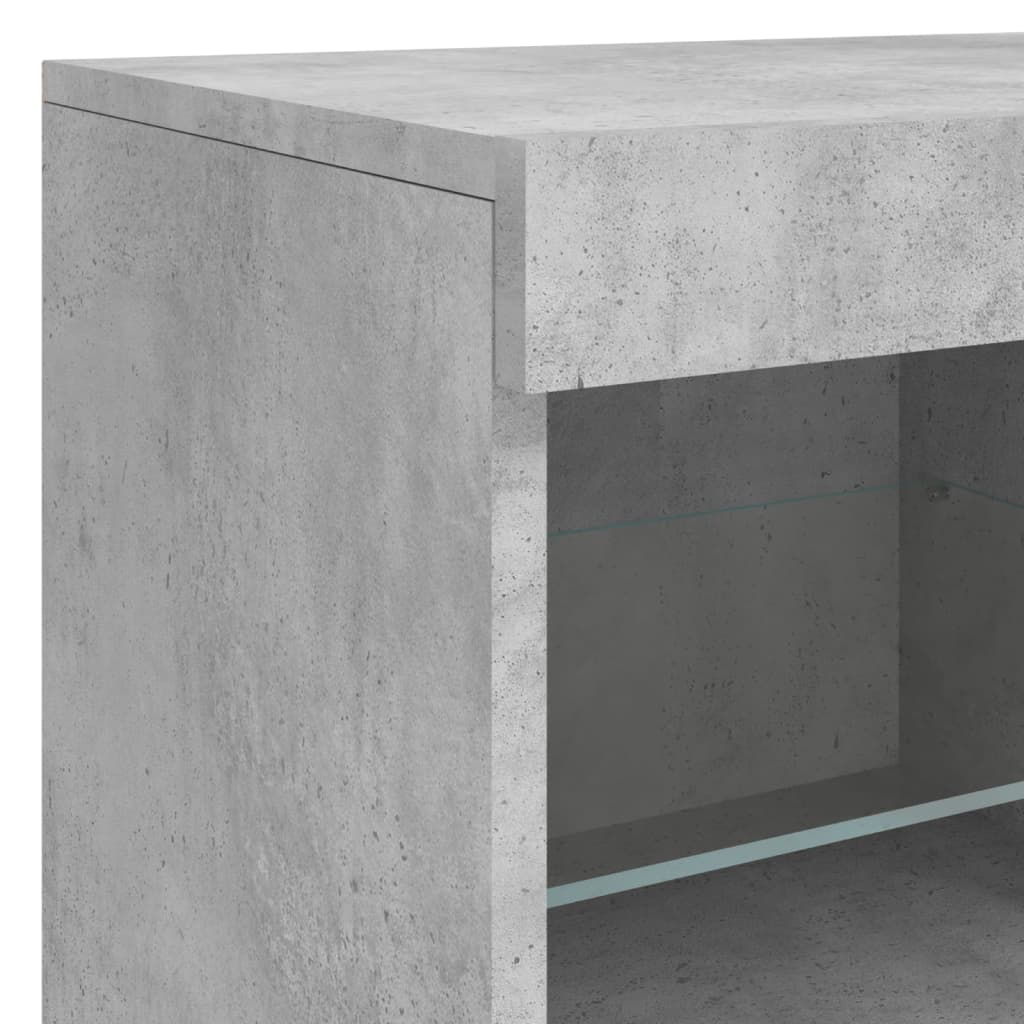 Credenza con Luci LED Grigio Cemento 81x37x67 cm - homemem39