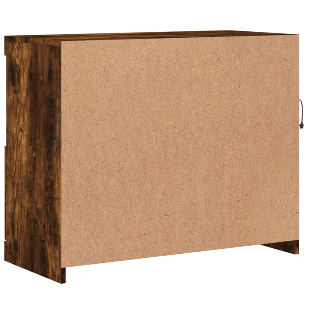 Credenza con Luci LED Rovere Fumo 81x37x67 cm - homemem39