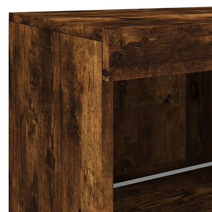 Credenza con Luci LED Rovere Fumo 81x37x67 cm - homemem39