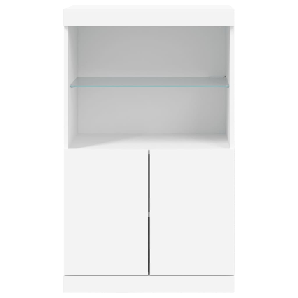 Credenza con Luci LED Bianca 60,5x37x100 cm - homemem39