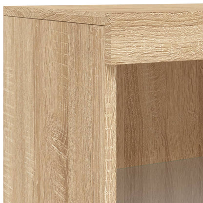 Credenza con Luci LED Rovere Sonoma 60,5x37x100 cm - homemem39