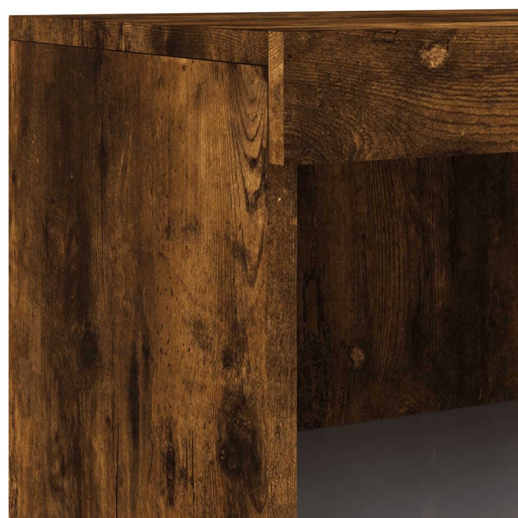 Credenza con Luci LED Rovere Fumo 60,5x37x100 cm - homemem39