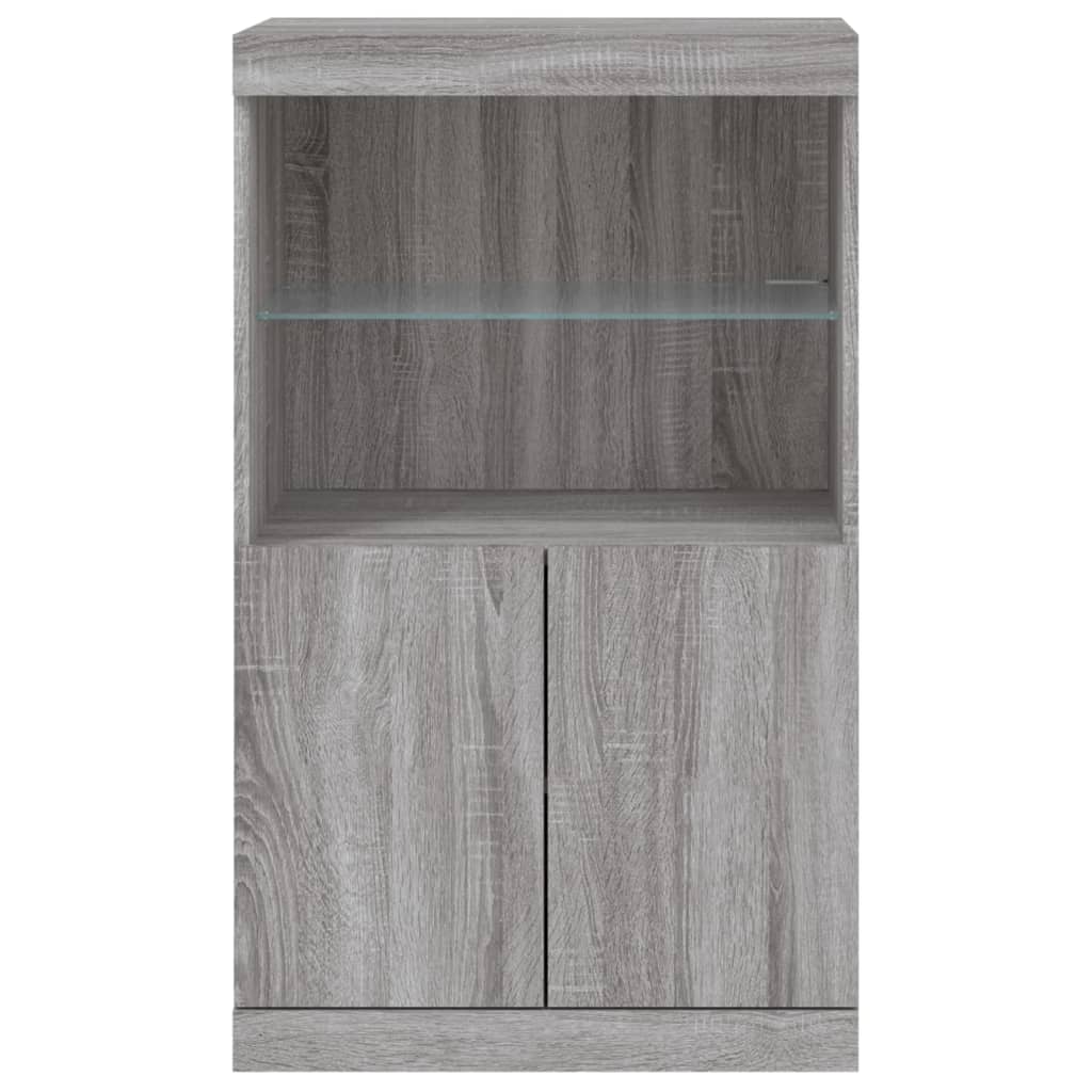 Credenza con Luci LED Grigio Sonoma 60,5x37x100 cm - homemem39