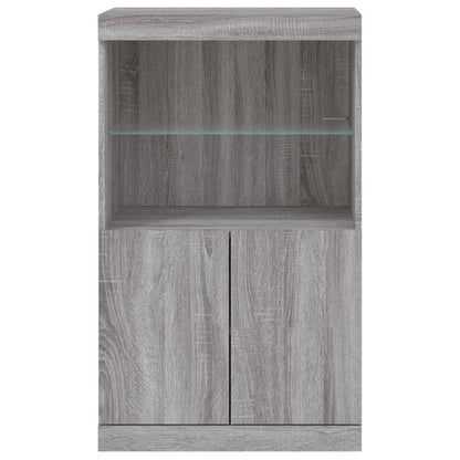 Credenza con Luci LED Grigio Sonoma 60,5x37x100 cm - homemem39