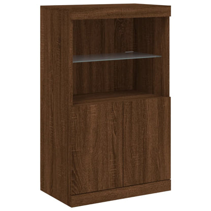 Credenza con Luci LED Rovere Marrone 60,5x37x100 cm - homemem39