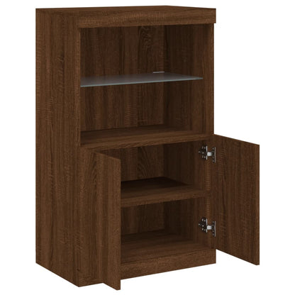 Credenza con Luci LED Rovere Marrone 60,5x37x100 cm - homemem39