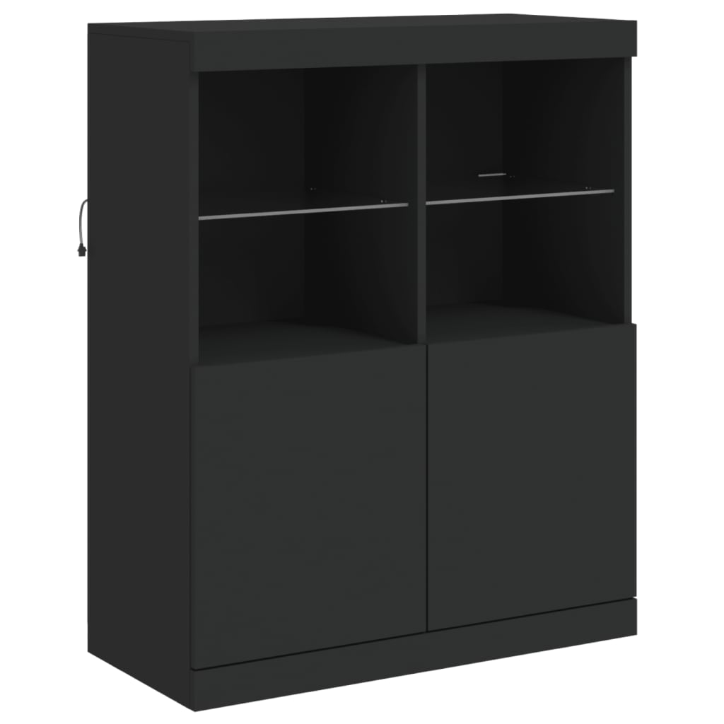 Credenza con Luci LED Nera 81x37x100 cm - homemem39