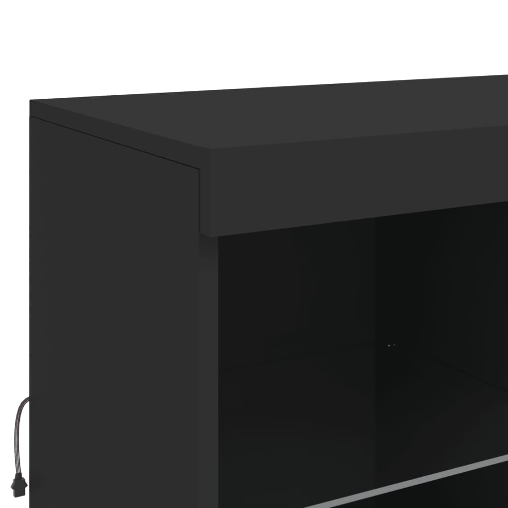 Credenza con Luci LED Nera 81x37x100 cm - homemem39