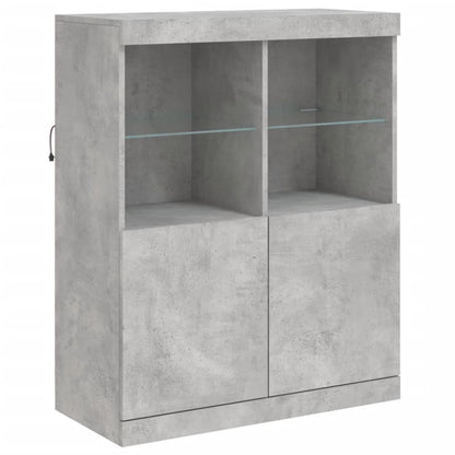 Credenza con Luci LED Grigio Cemento 81x37x100 cm - homemem39