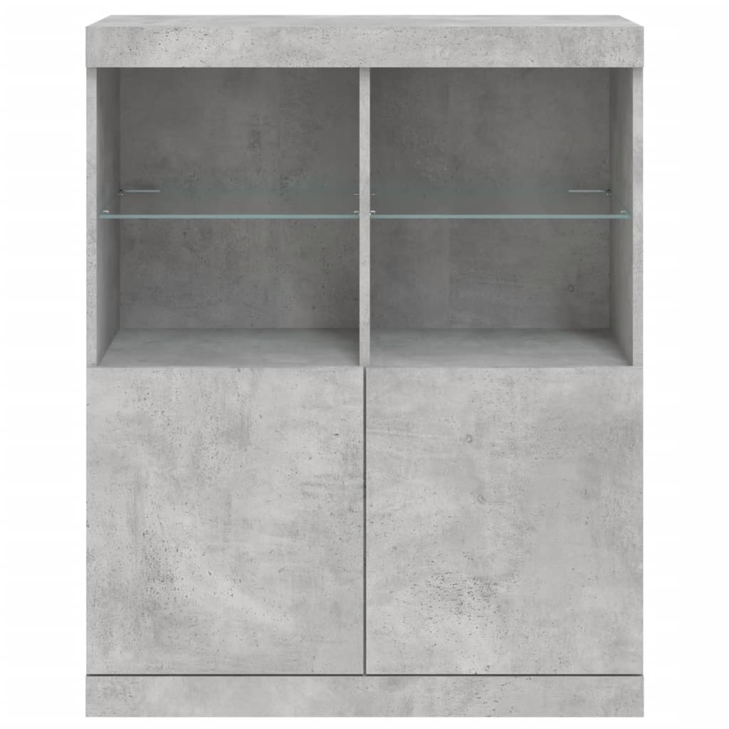 Credenza con Luci LED Grigio Cemento 81x37x100 cm - homemem39