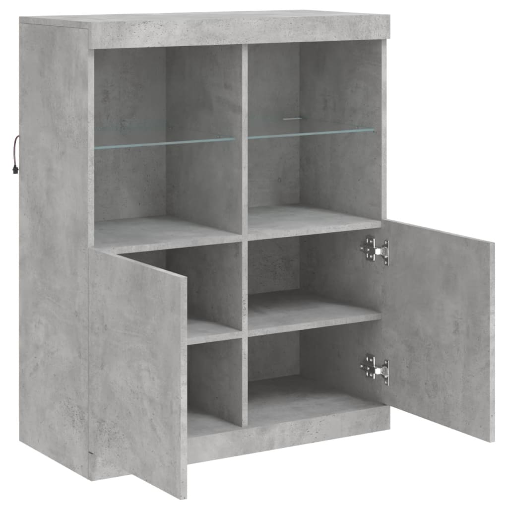 Credenza con Luci LED Grigio Cemento 81x37x100 cm - homemem39