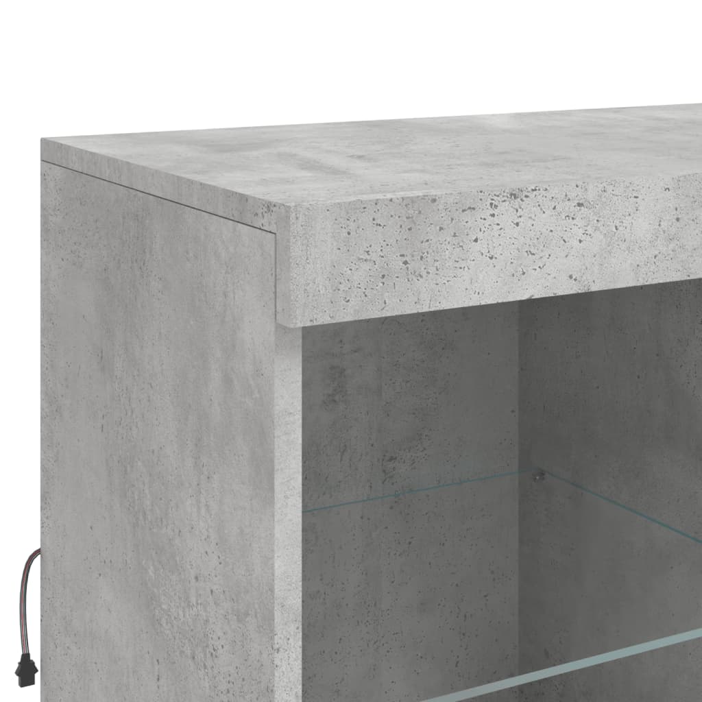 Credenza con Luci LED Grigio Cemento 81x37x100 cm - homemem39