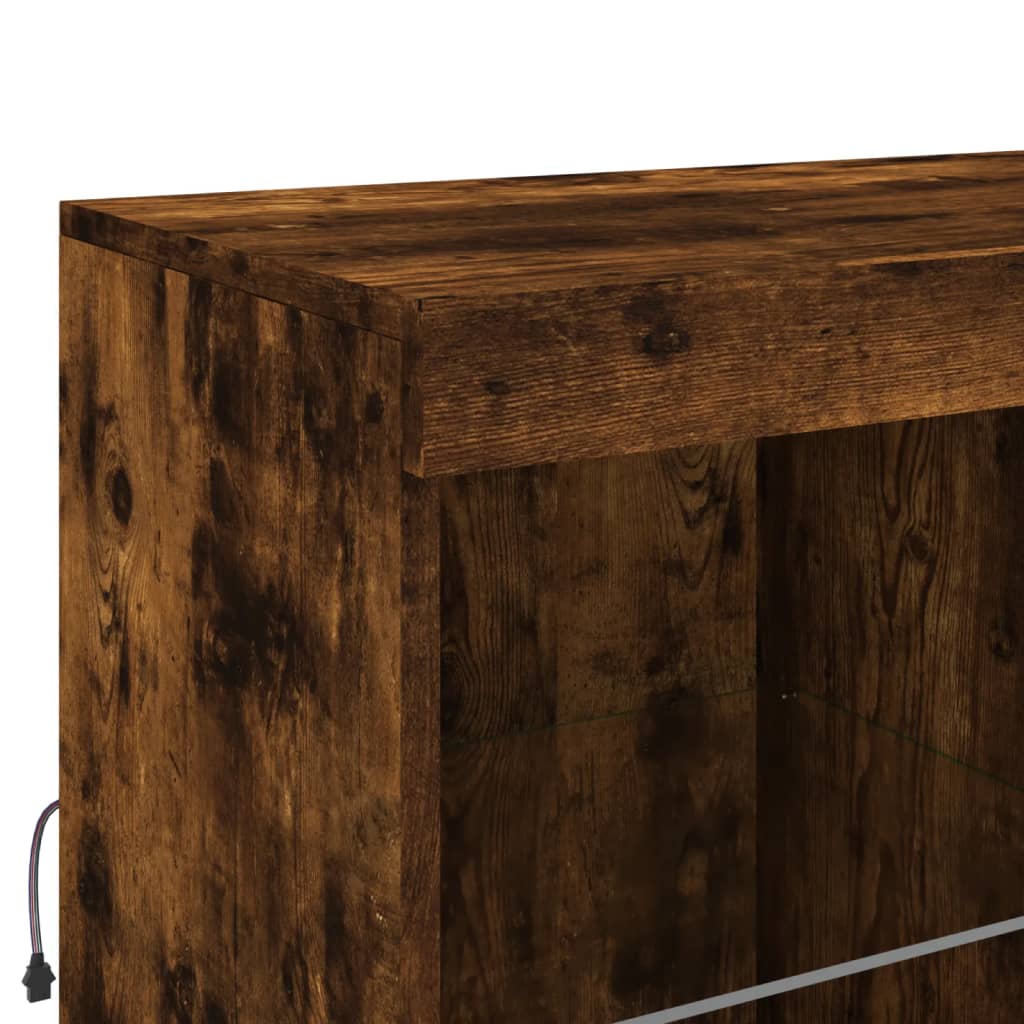 Credenza con Luci LED Rovere Fumo 81x37x100 cm - homemem39