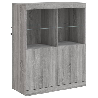 Credenza con Luci LED Grigio Sonoma 81x37x100 cm - homemem39