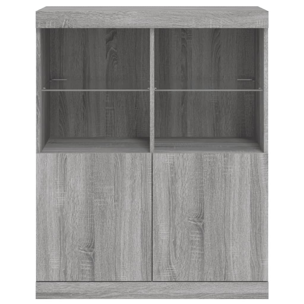 Credenza con Luci LED Grigio Sonoma 81x37x100 cm - homemem39