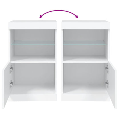 Credenza con Luci LED Bianca 41x37x67 cm - homemem39