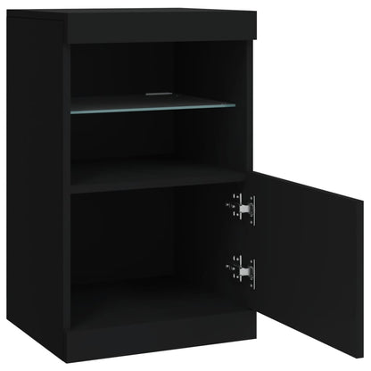 Credenza con Luci LED Nera 41x37x67 cm - homemem39