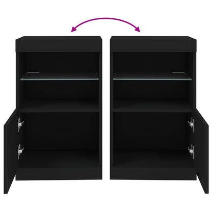 Credenza con Luci LED Nera 41x37x67 cm - homemem39