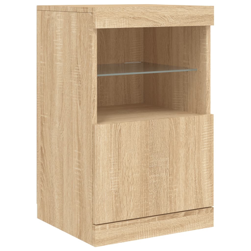 Credenza con Luci LED Rovere Sonoma 41x37x67 cm - homemem39