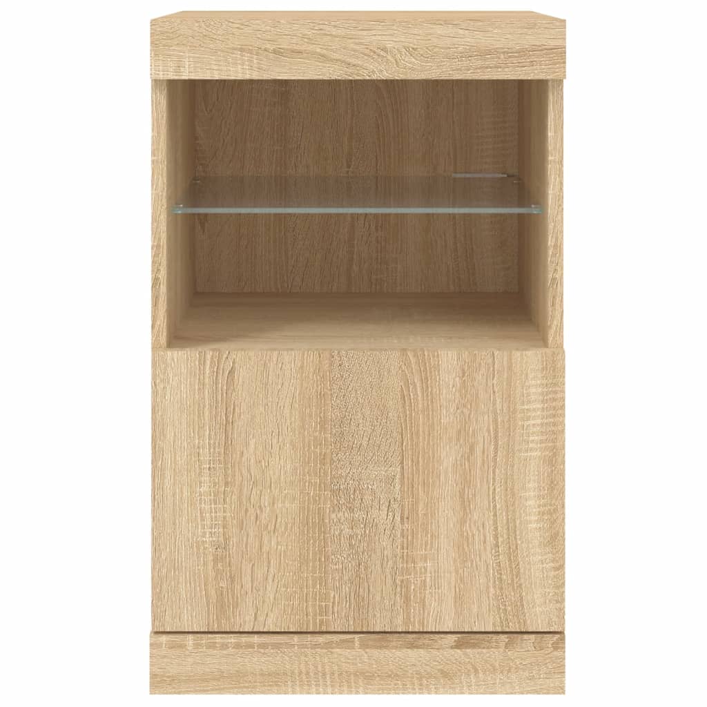 Credenza con Luci LED Rovere Sonoma 41x37x67 cm - homemem39