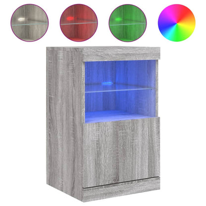 Credenza con Luci LED Grigio Sonoma 41x37x67 cm - homemem39