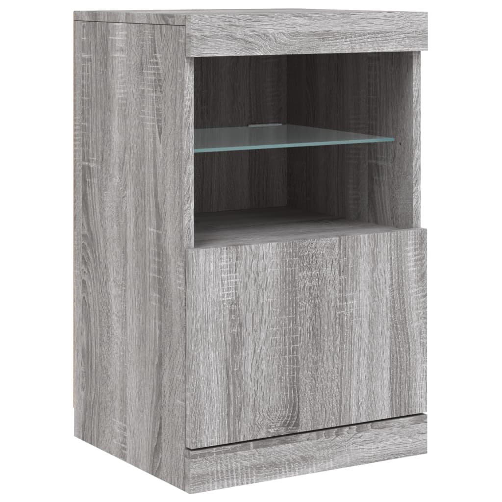 Credenza con Luci LED Grigio Sonoma 41x37x67 cm - homemem39